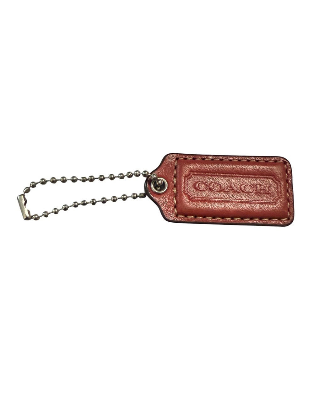 Coach 2” Leather Hang Tag - Brick Red
